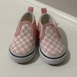 VANS - Toddler Classic Slip-On - Checkerboard - Pink & White - Toddler 5